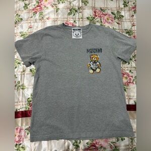 Moschino Gray Women Shirt with Teddy Bear Design